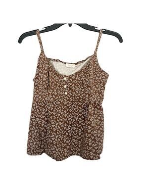 Melville John Galt Brown Floral Babydoll Cami Top